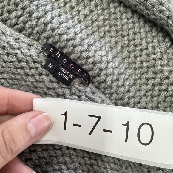 Theory Sweater Vest Womens Medium Gray Melinda B Paramour Cashmere Blend Drape - Picture 3 of 8